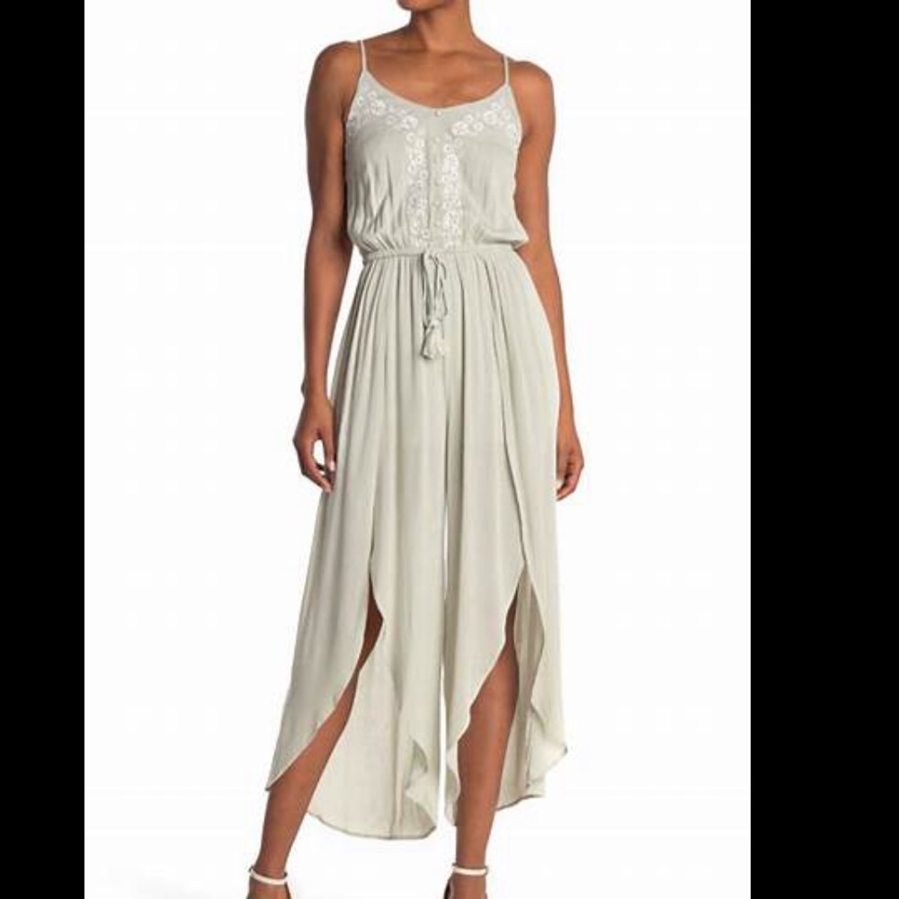 Lost + Wander Athena Embroidered Drawstring Jumpsuit